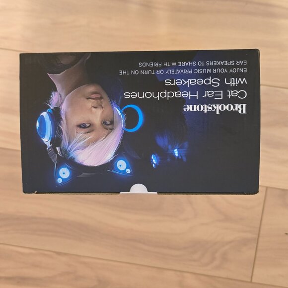 brookstone cat ear headphones with speakers color blue - Picture 3 of 8